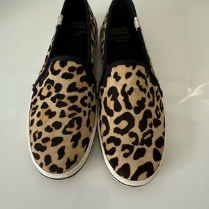 Kate Spade Leopard Print Calf Hair Loafers Size 6.5 NWOB